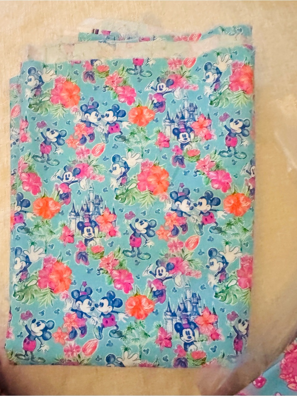 1.5 yds preppy Mickey Minnie Disney Lilly fabric, Woven cotton. LP, WDW